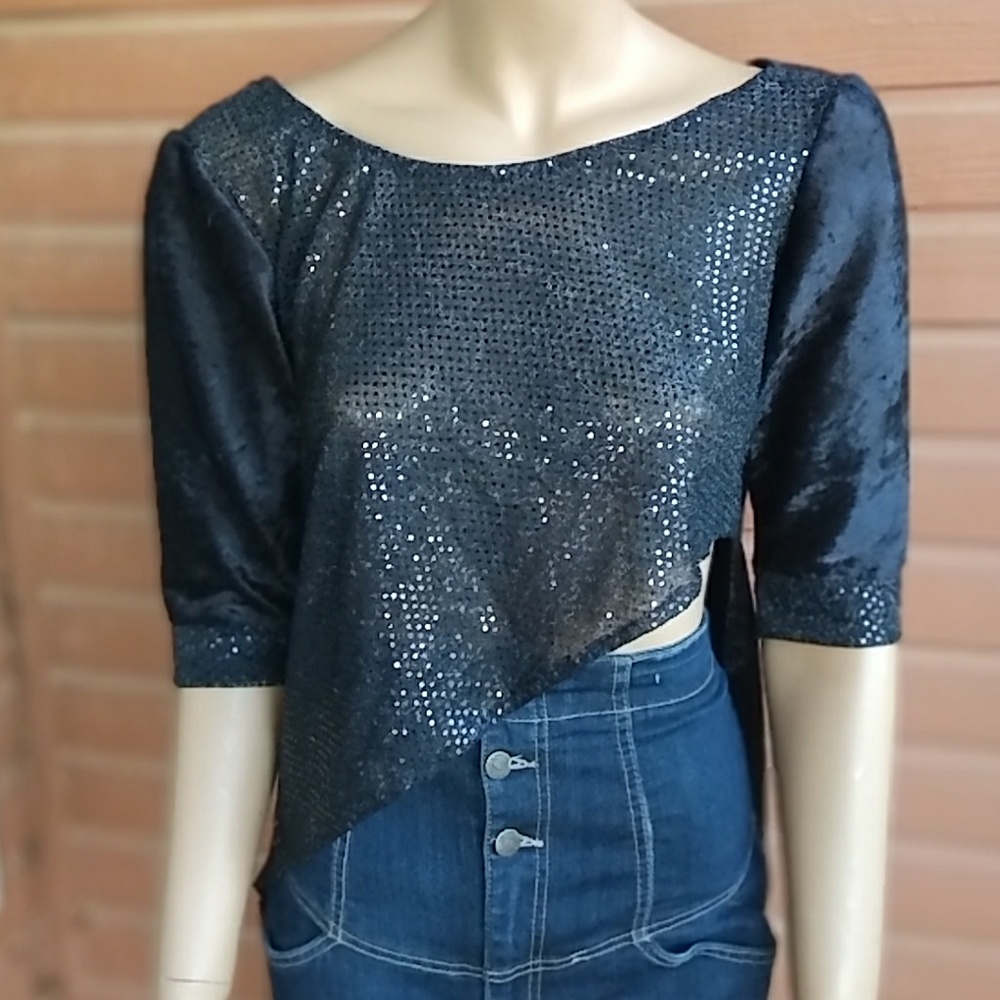 Sequin and Velvet Shirt